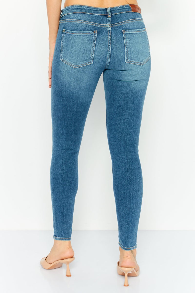 Scotch & Soda جينز نسائي ضيق بخصر متوسط، مغسول وقابل للتمدد، ساق مستقيم، أزرق - Image 4